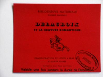 DELACROIX et la GRAVURE ROMANTIQUE Carton Exposition BNF 1963 art fran�ais