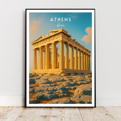 Affiche deco voyage   Athenes, Grece, Acropole   art moderne, cadeau, poster