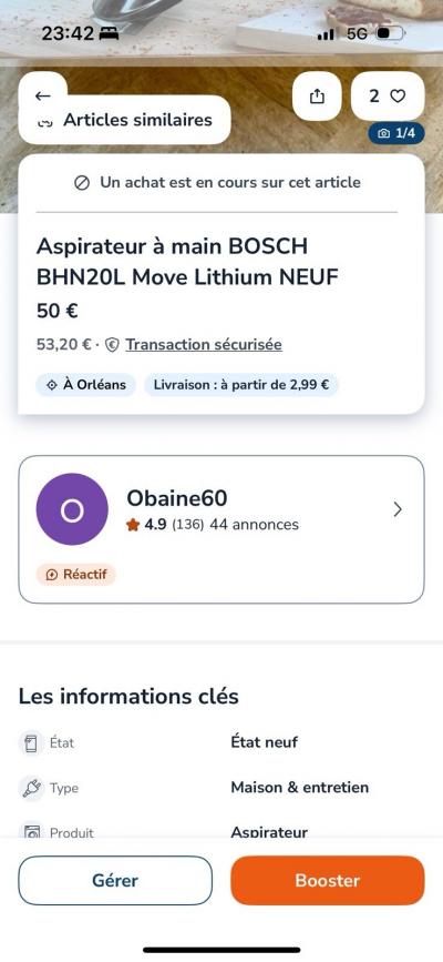 BOSCH BHN16L Aspirateur de table Move   16V   Autonomie 40 min   2 vitesses   40