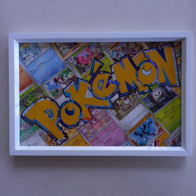 cadre POKEMON 20x30 cms autocollants publicitaires d�coup�s et cartes pokemon