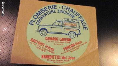 Autocollant original vintage Renault 4 L ( 11 cm de diam�tre ) Chainegaz