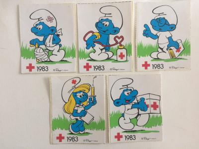 croix rouge Belge   autocollants h�ros BD   schtroumpfs, lucky luke, Disney ...