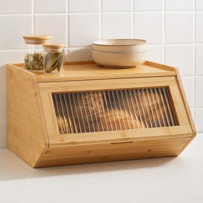 Bo�te Pain Bois 40x33cm Huche Empilable Rangement Conservation Fra�cheur Durable