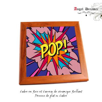 Carrelage Imprim� POP de Roy Lichtenstein Pop Art Carreaux Dessous De Plat Cadre