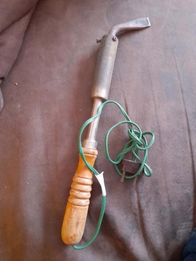 Fer � souder �lectrique   manche en Bois   Vintage