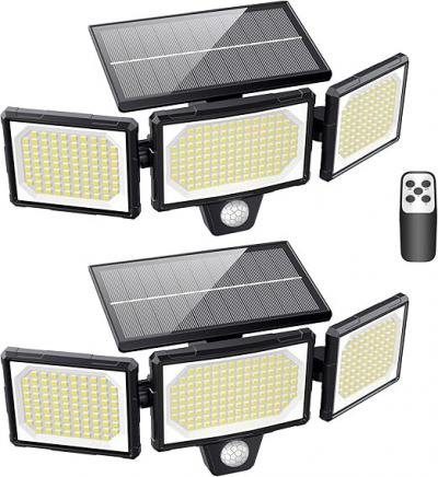 Lot de 2 lampes solaires ext�rieures avec capteur de mouvement pour jardin 304 L