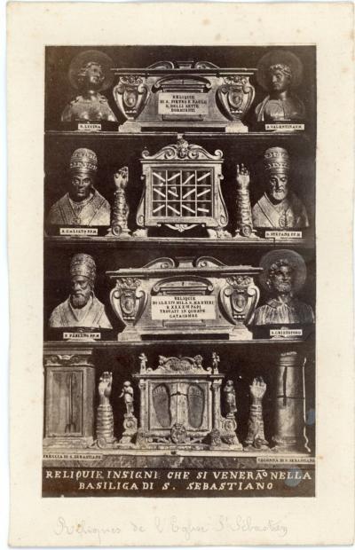 PHOTO photographie, les reliques reliquie Basilica di S. Sebastiano