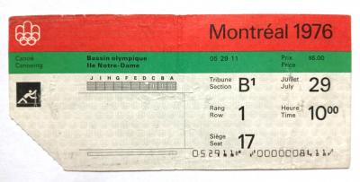 1976   Jeux olympiques Montr�al   Ticket Cano�
