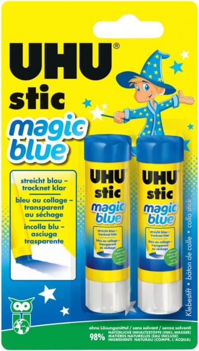 UHU Stic   B�ton de Colle Sans Solvants Magic Blue   Colle Enfant, D�s 3 Ans