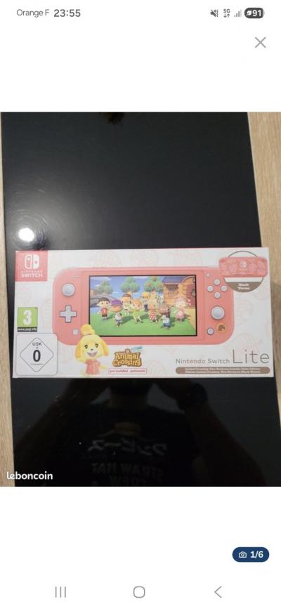 Nintendo Switch Lite Animal Crossing Edition Limit�e Corail   Jeu