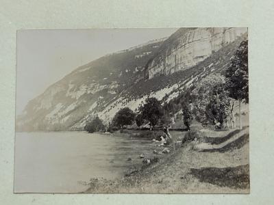 Photographie ancienne Lac de Nantua Ain   Tirage original mont� paysage montagne