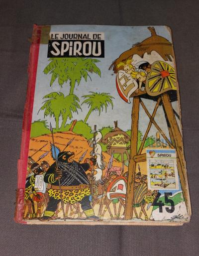 Le Journal SPIROU Album Reliure n� 45 vintage 1953 Bande Dessin�e tintin lagaffe