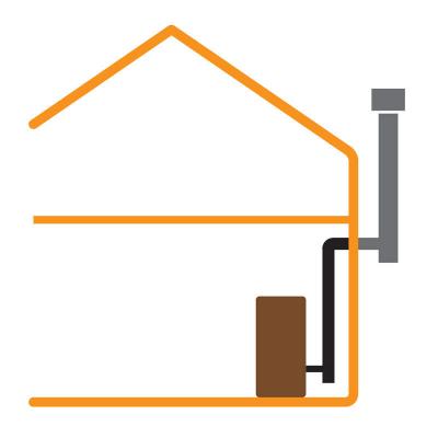 Kit chemin�e � 2 �tages po�le � granul�s dm 100 mm