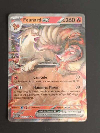 Carte Pokemon   151   Feunard EX 038-165   NEUF