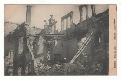 CPA 51   REIMS : RUE DE LILLE EN RUINES (MARNE) MILITARIA GUERRE 1914 1918