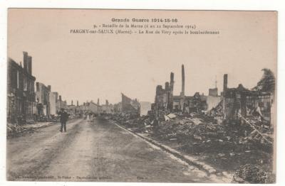 CPA 51   PARGNY sur SAULX : RUE DE VITRY (MARNE) MILITARIA GUERRE 1914 1918  WW1