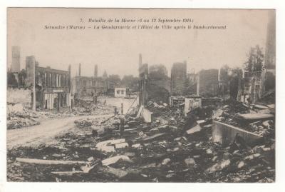 CPA 51   SERMAIZE : GENDARMERIE ET MAIRIE (MARNE) MILITARIA GUERRE 1914 1918