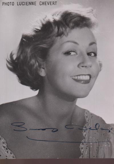 Suzy DELAIR PHOTOGRAPHIE ORIGINALE Lucienne CHEVERT avec  AUTOGRAPHE 18 13  1