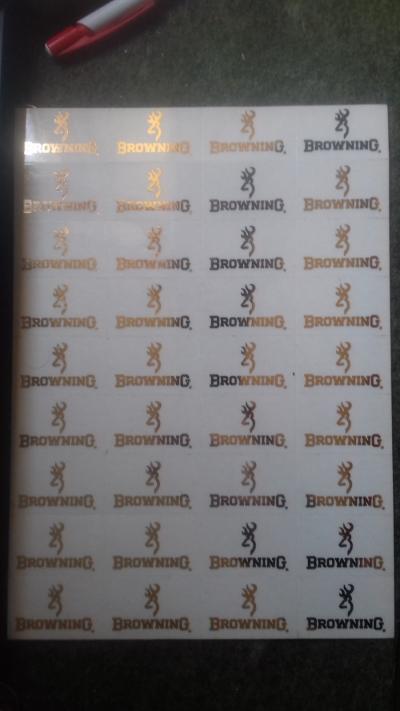 AUTOCOLLANT 36 ECUSSONS  BROWNING OPERATOR BALL TRAP TIR CHASSE PECHE STICKER