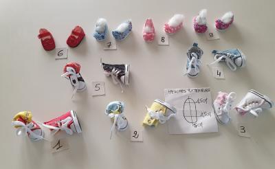 BASKETS NEUVES POUP�ES  5 CM X 2.5 CM DIVERSES AU CHOIX