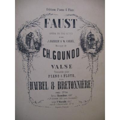 Fl�te pour piano valse Gounod Charles Faust ca1860