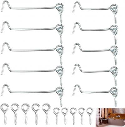 10 Crochets de Fen�tre Cabine �  il 2 Tailles Verrouillage Porte Grange avec Vis