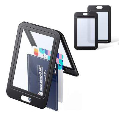 Uniclife Porte Badge avec Fen�tre Double Face �tui vertical en 3 Pcs, Noir 03