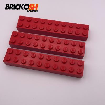 LEGO x3 3006 Brick 2x10 Red Genuine LEGO