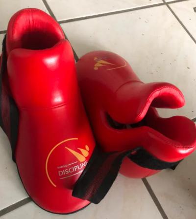 Prot�ge Protection pieds Pads Karat� Contact Kick BoxingTeakwondo Taille M