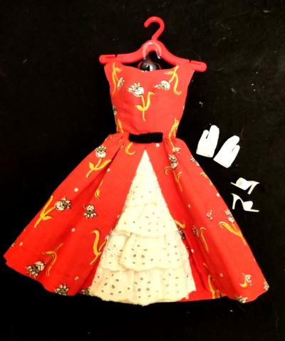 Barbie VTG tenue Garden Tea Party # 1606 Mattel 1964  compl�te, BE, sans poup�e