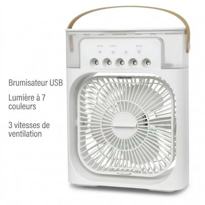 Mini Climatiseur 3en1 Portable Ventilateur Humidificateur LED Bureau Maison Air