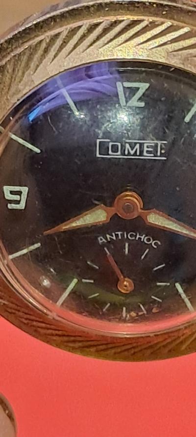 Montre porte cl�s COMET ANTICHOC PL .OR m�canique tr�s bon �tat
