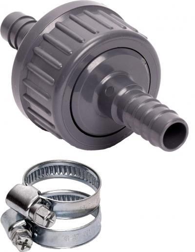 Clapet antiretour 13mm - set avec 2 colliers de serrage-eau et air-pour pompe...