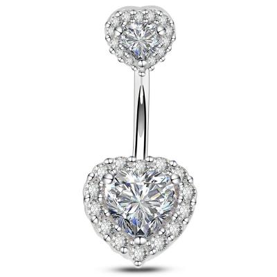 14G Piercing au Nombril Acier Chirurgical Argent Femme Anneau de Nombril Barb...