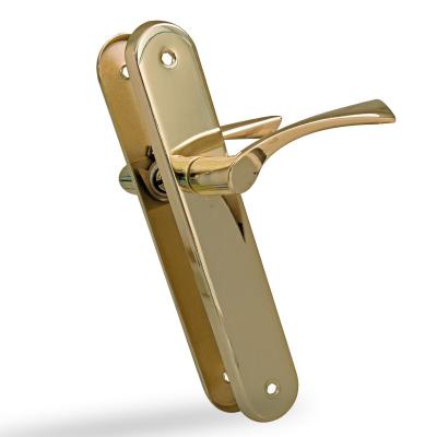 Lot de 2 poign�es avec plaques ovales en acier et poign�e de tirage en zamak...