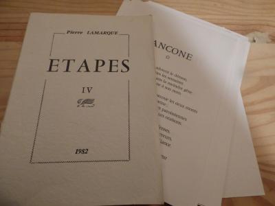 PIERRE LAMARQUE, �TAPES IV, SOUS CHEMISE IN 8 DE 150 EXEMPLAIRE, LE N�107, 1982.
