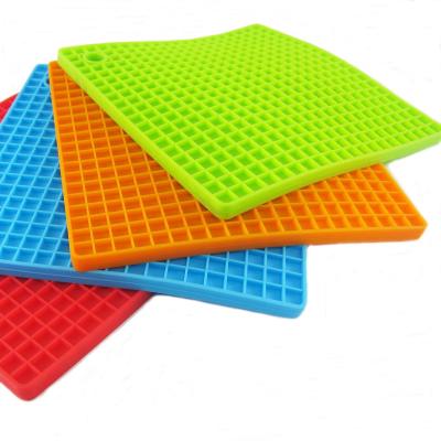 Lot de 4 dessous de plat en silicone antid�rapants r�sistants � la chaleur, S...