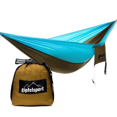 hamac Ultra l�ger en Soie de Parachute Olive-Bleu Clair avec Cordes