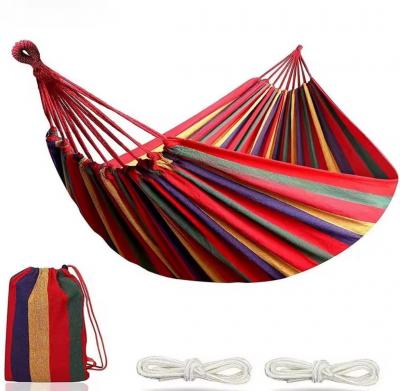 Hamac Double en Toile de Coton avec Sangles d'Arbre