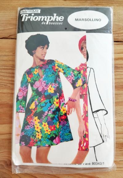 rare Triomphe De Boussac Patron Couture Sewing Pattern Marsollino ,  Paris  60s