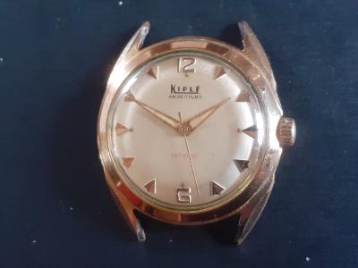 Montre homme ancienne KIPLE plaqu� or mouvement m�canique ann�es 1960 .