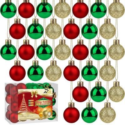 Lot de 36 boules de No�l incassables pour d�coration de sapin de No�l  30 mm