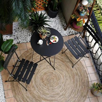 Set de Table Bistro Ensemble 2 Chaises Pliables et 1 Table Ronde Pliante Adap...
