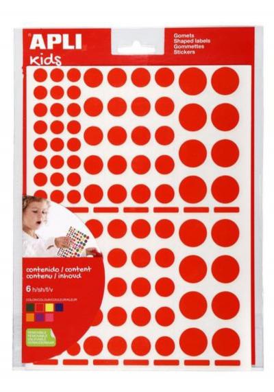 102604  Assortiment de gommettes g�om�triques repositionnables  Rouge  6 feui...