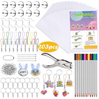 203 Pcs Thermor�tractables Kit de Feuille de Plastique, 25 Feuilles Shrink Fi...