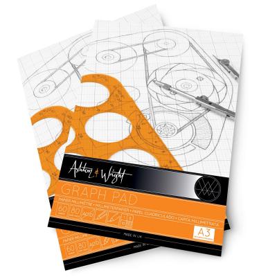 A3 gris   Bloc quadrill�   Papier 80 g-m�   60 feuilles   Lot de 2