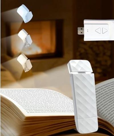 Runesol Lampe de Lecture Blanc, Lampe Livre USB Rechargeable, Liseuse 3 mode ...