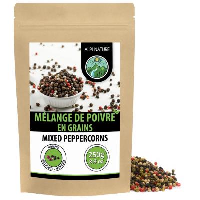 Poivre Baies en Grain M�lange 250g, Grains de Poivre Entiers Noir, Blanc, Ros...