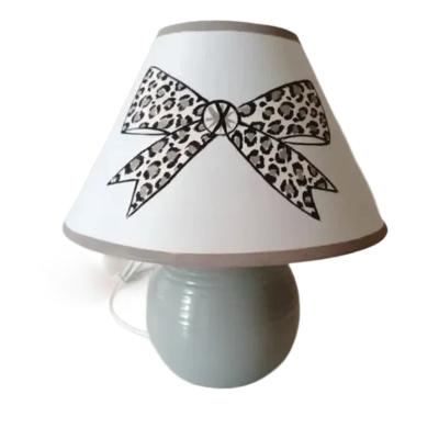 LAMPE DE CHEVET PEINT MAIN NOEUD LEOPARD e174