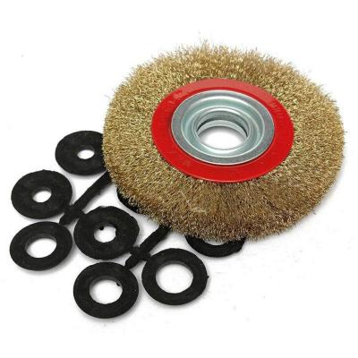 Brosse circulaire � fils d'acier 125 mm 1PC  10 adaptateurs 13- 16- 22- 25 mm...